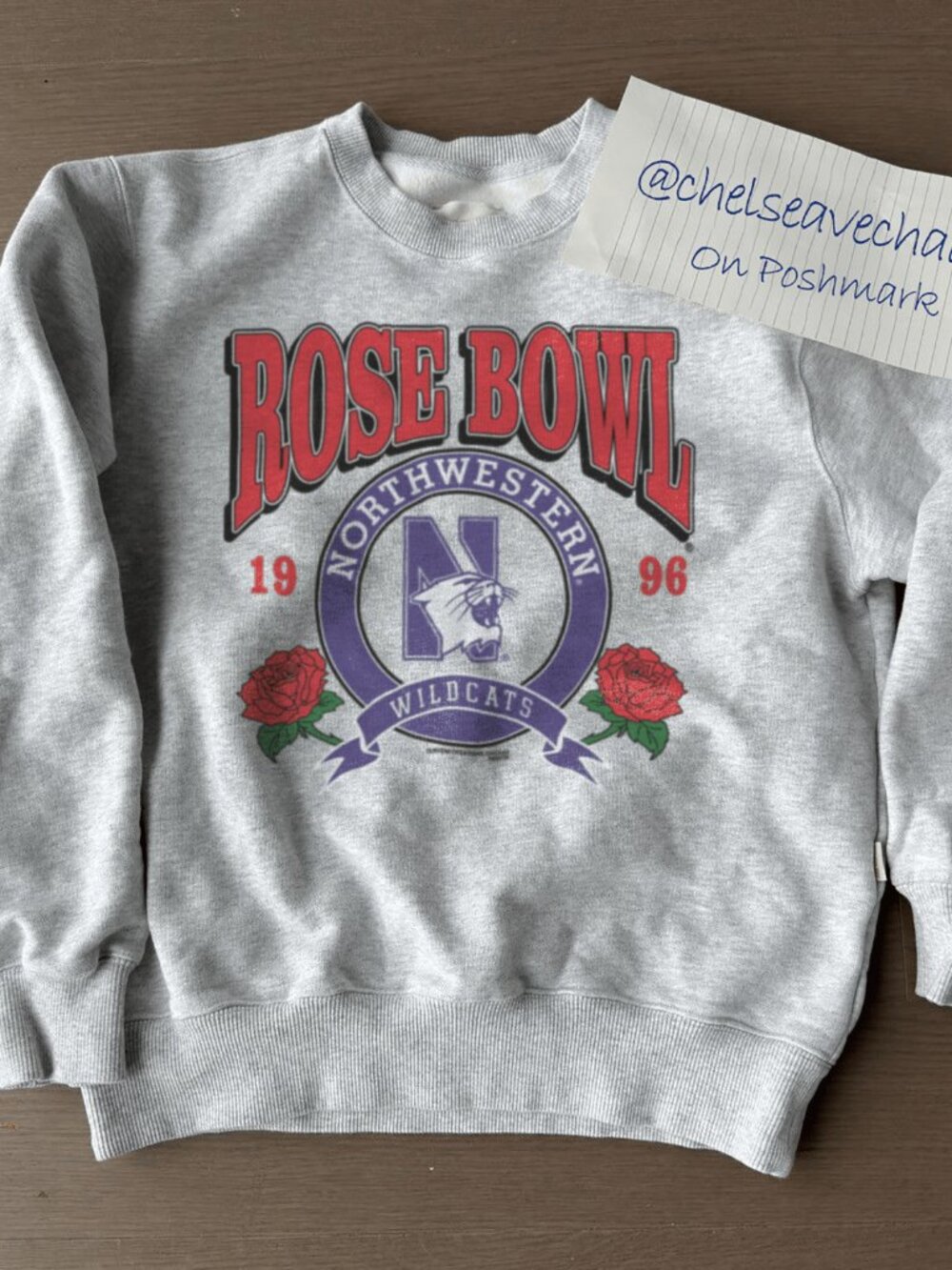 Northwestern Wildcats 1996 Rose Bowl Football Sweatshirt Northwestern University